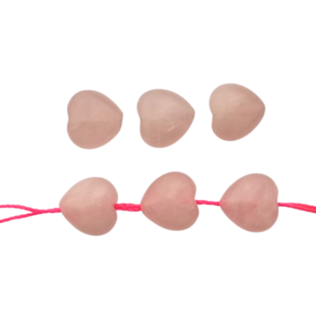 perles coeur de quartz rose pierre naturelle - DIY