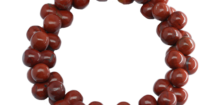 bracelet feng shui forme 8 en jaspe rouge